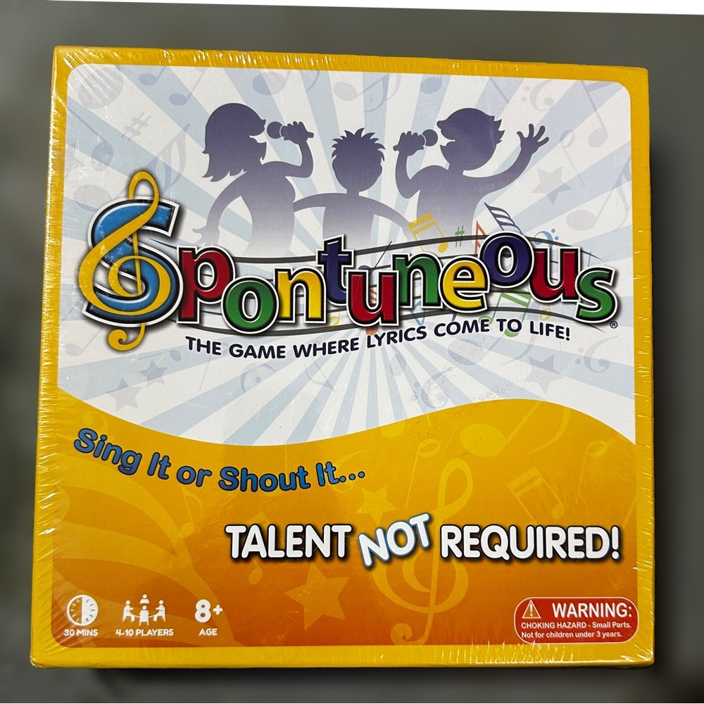 Spontuneous - The Song Game - Sing It or Shout It-  Board Game, New Sealed